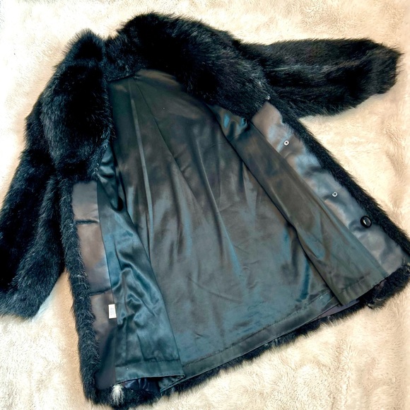 Source Unknown Black Faux Fur Leather Jacket - Picture 6 of 9